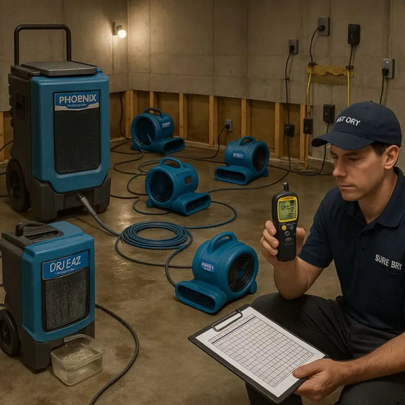 Structural Drying and Dehumidification process in Nissequogue, NY